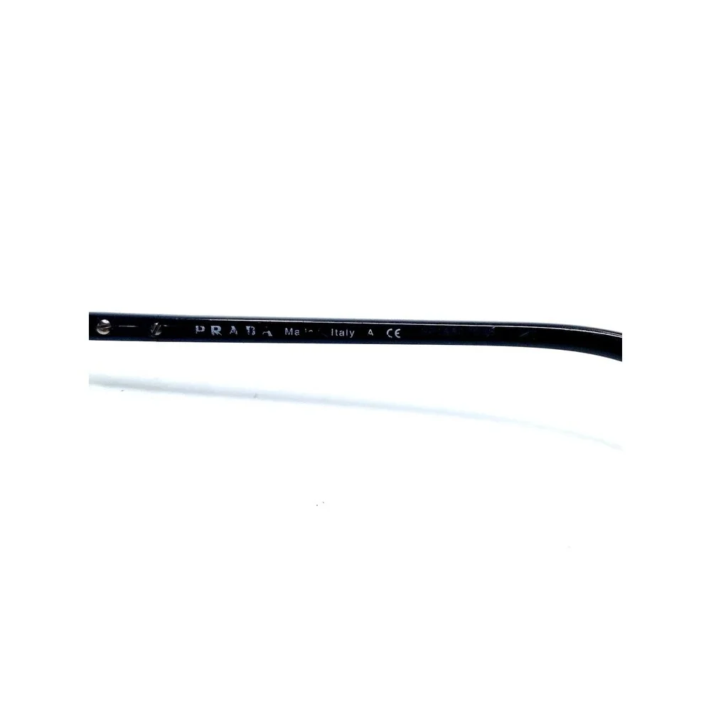Prada Black Black Silver Retro Half Rim Cat Eye Glasses Italy VPR54 53 17 130